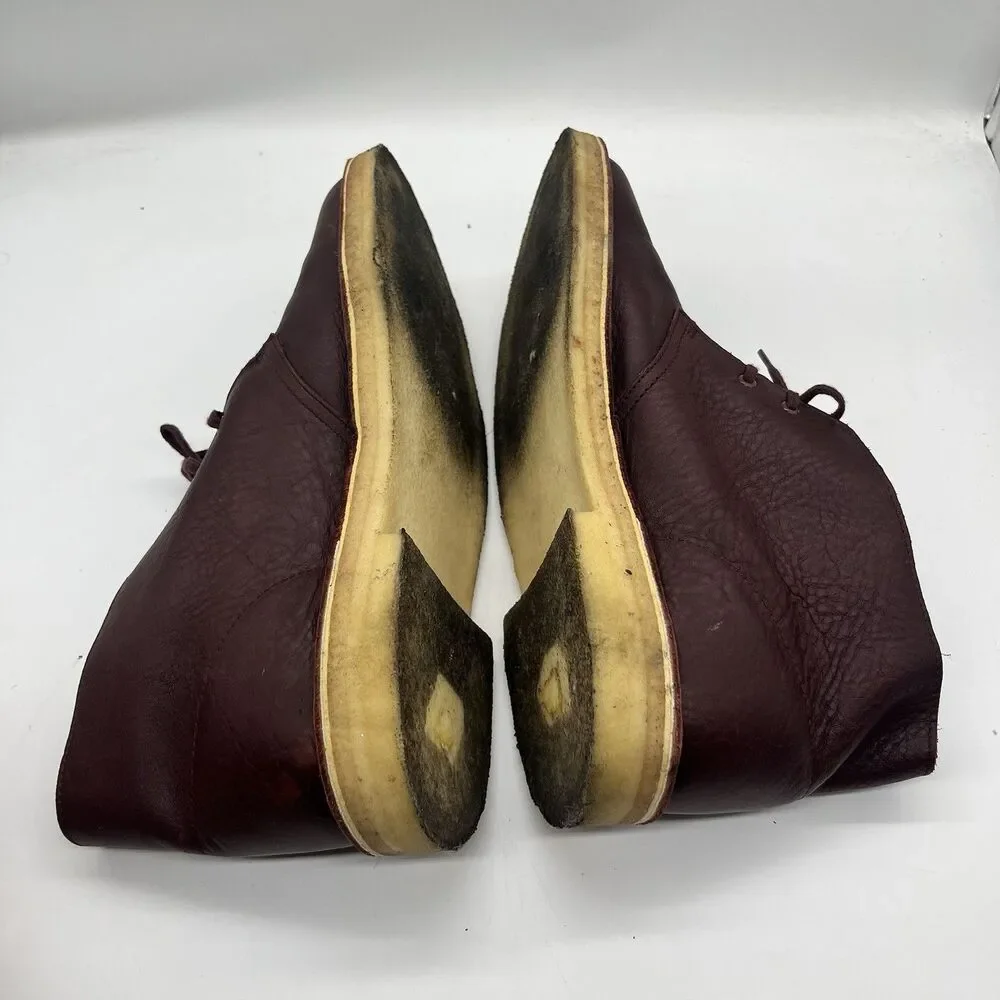 Clarks Originals Men's Desert Boot 9.5 M Burgundy Tumbled Leather 26125547